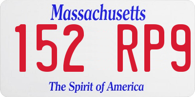 MA license plate 152RP9
