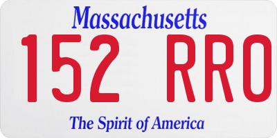 MA license plate 152RR0