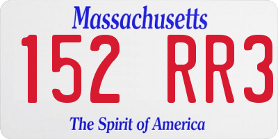 MA license plate 152RR3