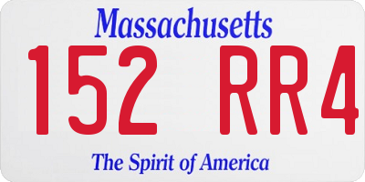 MA license plate 152RR4