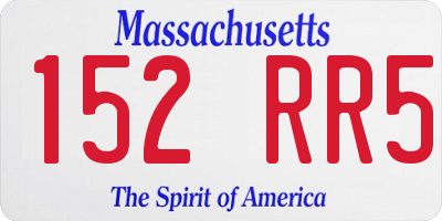 MA license plate 152RR5