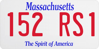 MA license plate 152RS1