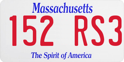 MA license plate 152RS3