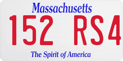 MA license plate 152RS4