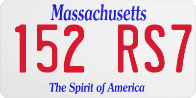 MA license plate 152RS7