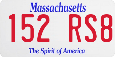 MA license plate 152RS8