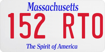 MA license plate 152RT0