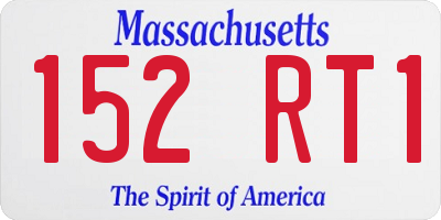 MA license plate 152RT1