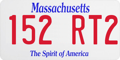 MA license plate 152RT2