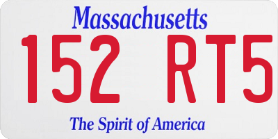 MA license plate 152RT5
