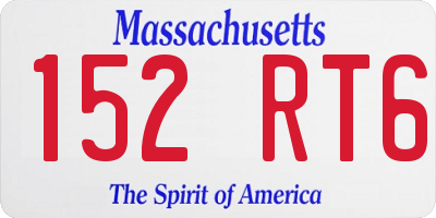 MA license plate 152RT6