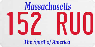 MA license plate 152RU0