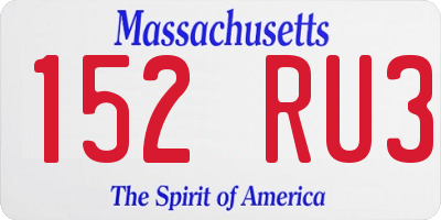 MA license plate 152RU3
