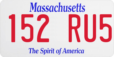 MA license plate 152RU5