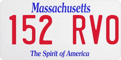 MA license plate 152RV0