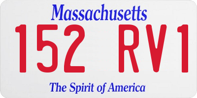 MA license plate 152RV1