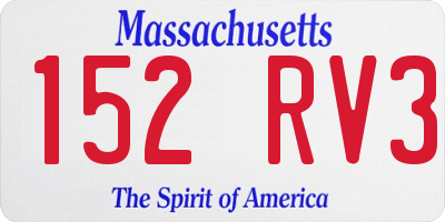 MA license plate 152RV3