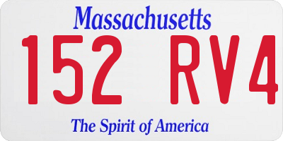 MA license plate 152RV4