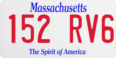 MA license plate 152RV6