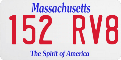MA license plate 152RV8