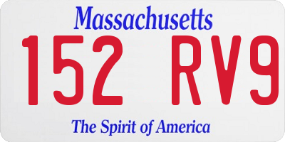MA license plate 152RV9
