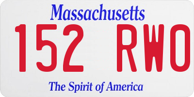 MA license plate 152RW0