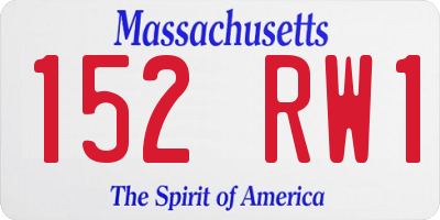 MA license plate 152RW1