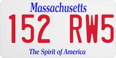 MA license plate 152RW5