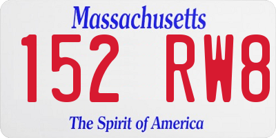 MA license plate 152RW8