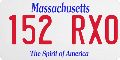 MA license plate 152RX0