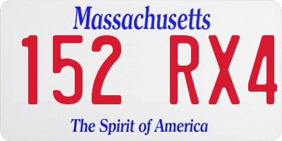 MA license plate 152RX4