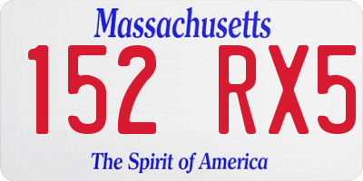 MA license plate 152RX5