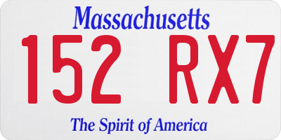 MA license plate 152RX7
