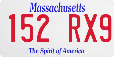 MA license plate 152RX9
