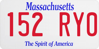 MA license plate 152RY0
