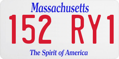MA license plate 152RY1