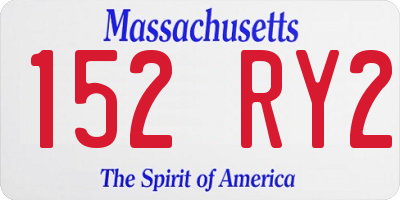 MA license plate 152RY2