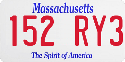 MA license plate 152RY3