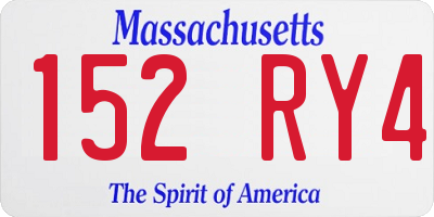 MA license plate 152RY4