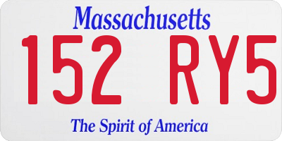 MA license plate 152RY5