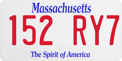 MA license plate 152RY7