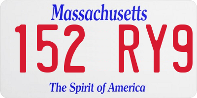 MA license plate 152RY9