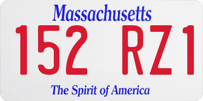 MA license plate 152RZ1