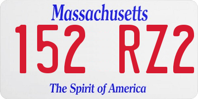 MA license plate 152RZ2