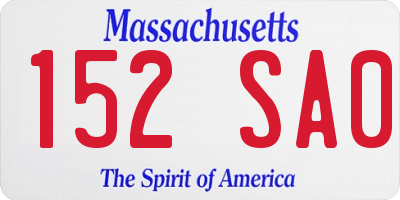 MA license plate 152SA0