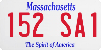 MA license plate 152SA1