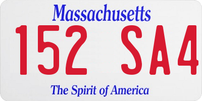 MA license plate 152SA4