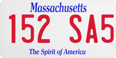 MA license plate 152SA5