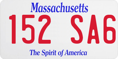 MA license plate 152SA6