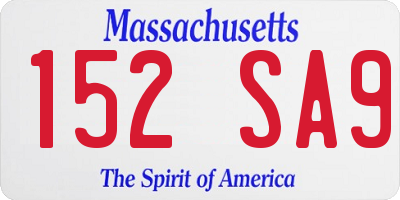 MA license plate 152SA9